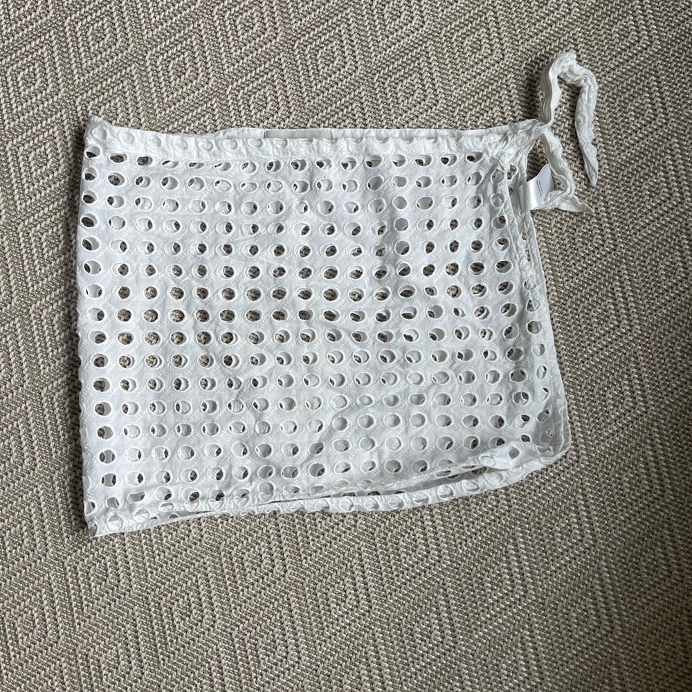 Solid & Striped White Eyelet Cotton coverupm
